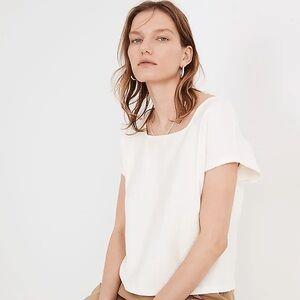 Madewell Ottoman Jacquard Square Neck Top